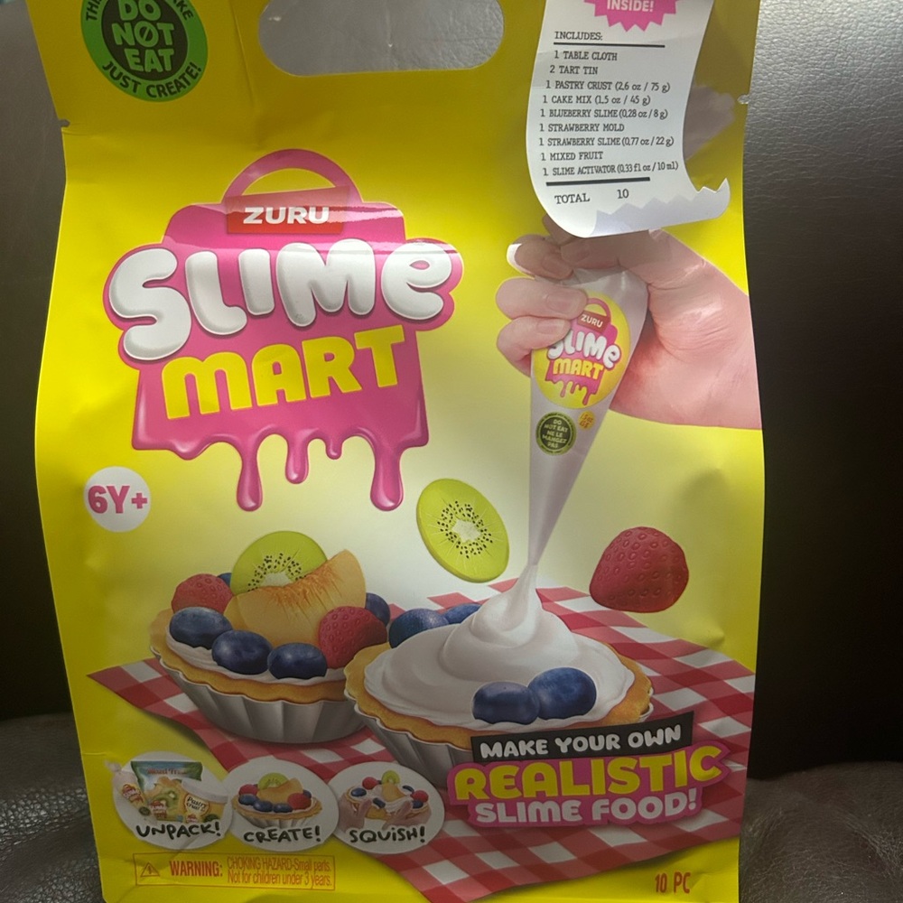 ZURU SLIME MART Small Bag FRUIT TART DIY Pretend Play Food 10 Piece Set